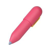 Stift Rosa automatisch Kugelschreiber Geschäft Bildung Schreibwaren zum Schreiben Papier dokumentieren 3d Symbol vektor