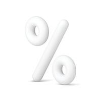 Prozent Symbol online Einkaufen Geschäft Spielraum Weiß 3d Symbol Besondere Angebot Promo realistisch vektor