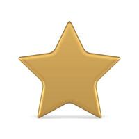 golden Star metallisch Prämie Abzeichen Beste Belohnung Feedback Bewertung Gewinner zuerst Platz 3d Symbol vektor