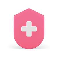 Gesundheitswesen Apotheke Versicherung medizinisch Gesundheit Schutz Kreuz Schild 3d Symbol realistisch vektor