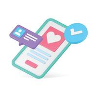 Dating Anwendung Konto Anmeldung Komplett Smartphone Benutzer Schnittstelle 3d Symbol realistisch vektor