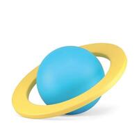 Blau Planet Ring Orbit Wissenschaft Astronomie Astrologie kosmisch Erkundung isometrisch 3d Symbol vektor