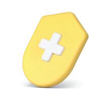 Krankenhaus Notfall zuerst Hilfe Gelb Gesundheitswesen Unfall Schutz 3d Symbol realistisch vektor