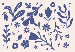 botanisch Muster Blume Garten Blatt Jahrgang Sammlung Hintergrund Natur Layout Kunstdruck Stoff Textil- isoliert editierbar vektor