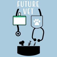 Zukunft Tierarzt T-Shirt Veterinär Schule vektor