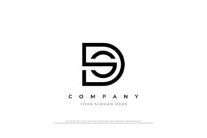 minimal Brief sd oder ds Logo Design vektor