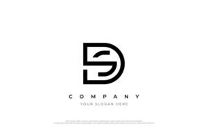 minimal Brief sd oder ds Logo Design vektor