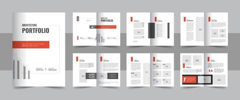 die Architektur und Innere Portfolio Layout Design, a4 Standard Größe drucken bereit Broschüre Vorlage.Innenraum Design Portfolio vektor