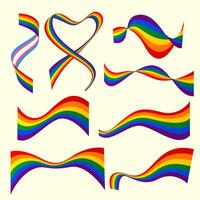 glücklich Stolz Monat Regenbogen Farbe Bänder abstrakt Wellen vektor