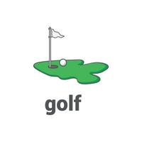 illustration av en minimalistisk golf kurs. vektor