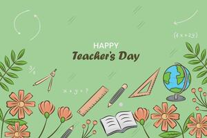 hand- dragen lärare dag illustration bakgrund vektor