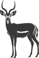 silhuett impala djur- full kropp svart Färg endast vektor