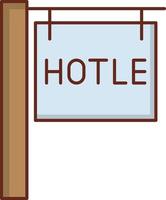 Symbole für die Farblinie des Hotels vektor