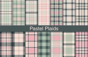 pastell pläd buntar, textil- design, rutig tyg mönster för skjorta, klänning, kostym, omslag papper skriva ut, inbjudan och gåva kort. vektor