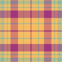 Hipster Plaid Textil- überprüfen, Modell- Tartan Muster Stoff. Herbst nahtlos Textur Hintergrund im Bernstein und Rosa Farben. vektor