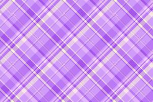 Netzwerk nahtlos Textil- Muster, gestreift Tartan Hintergrund. zäh Plaid Stoff prüfen Textur im violett und Licht Farben. vektor