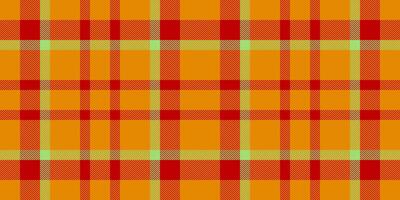 Ornament Textil- Hintergrund, Prämie Tartan Plaid Stoff. bewirken prüfen Muster Textur nahtlos im Bernstein und rot Farben. vektor