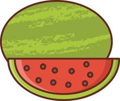 vattenmelon färg linje ikoner vektor