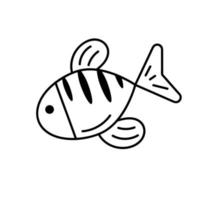 süßer Fisch im Doodle-Stil. vektor