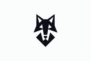 innovativ geometrisch Fuchs Logo modern Design zum Digital Lösungen. Wolf Kopf abstrakt gestalten Zeichen Symbol vektor