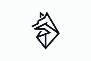 abstrakt geometrisch Wolf Kopf Logo linear Scharf und elegant Design zum modern Marken vektor