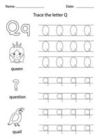 lära sig engelska alfabetet för barn. bokstaven q. vektor