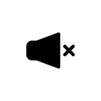 Stummschaltung Symbol Design Vektorsymbol Stille, Aus, Taste, Lautsprecher für Multimedia vektor