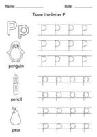 Lernen des englischen Alphabets für Kinder. Brief p. vektor