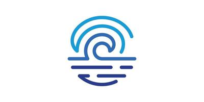 Logo Design Wellen, Ozean, Meer, Welle, Technologie, modern, Logo Design Symbol, Symbol, , kreativ, Idee. vektor