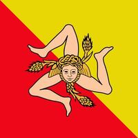 Sizilien Flagge. Region von Italien. Illustration vektor