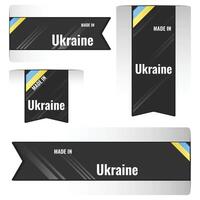 einstellen von gemacht im Ukraine Etiketten, Zeichen. modern Ukraine gemacht im Briefmarke vektor