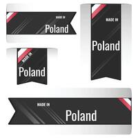 einstellen von gemacht im Polen Etiketten, Zeichen. modern Polen gemacht im Briefmarke vektor