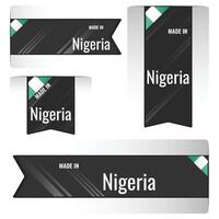 einstellen von gemacht im Nigeria Etiketten, Zeichen. modern Nigeria gemacht im Briefmarke vektor