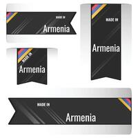 einstellen von gemacht im Armenien Etiketten, Zeichen. modern Armenien gemacht im Briefmarke vektor