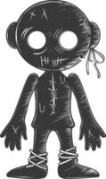 Silhouette Voodoo Puppe schwarz Farbe nur vektor