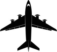 schwarz Flugzeug Silhouette, sauber Design vektor