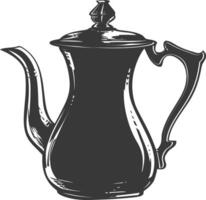 Silhouette Kaffee Topf schwarz Farbe nur vektor