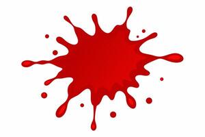 röd måla stänk isolerat på vit bakgrund. blod fläck. abstrakt bläck utplåna. stänk, konst, design, kreativitet begrepp. vektor