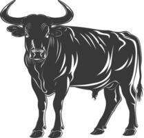 Silhouette Stier Tier schwarz Farbe nur vektor