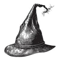 Jahrgang Hexe Hut Hand gezeichnet skizzieren Halloween Illustration vektor