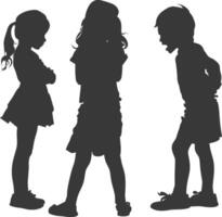 Silhouette Kind Missbrauch Eltern schelten Kinder Mädchen schwarz Farbe nur vektor