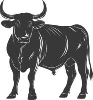 Silhouette Stier Tier schwarz Farbe nur vektor