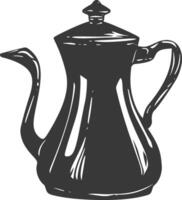 Silhouette Kaffee Topf schwarz Farbe nur vektor
