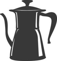 Silhouette Kaffee Topf schwarz Farbe nur vektor