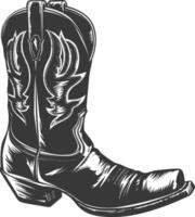 Silhouette Cowboy Stiefel schwarz Farbe nur vektor