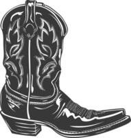 Silhouette Cowboy Stiefel schwarz Farbe nur vektor