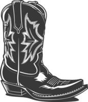 Silhouette Cowboy Stiefel schwarz Farbe nur vektor