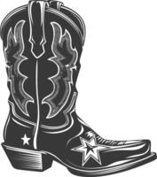 Silhouette Cowboy Stiefel schwarz Farbe nur vektor