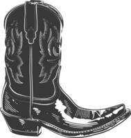 Silhouette Cowboy Stiefel schwarz Farbe nur vektor