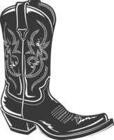 Silhouette Cowboy Stiefel schwarz Farbe nur vektor